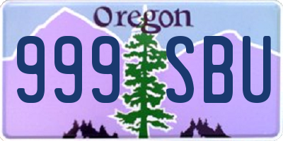 OR license plate 999SBU