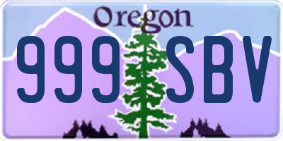 OR license plate 999SBV