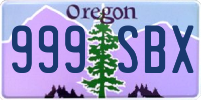 OR license plate 999SBX