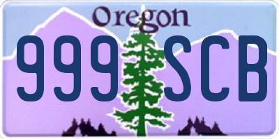 OR license plate 999SCB
