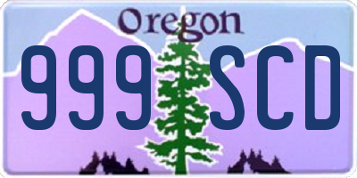 OR license plate 999SCD