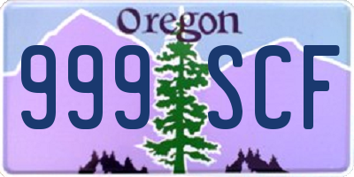 OR license plate 999SCF