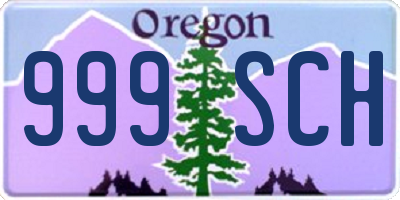 OR license plate 999SCH