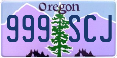 OR license plate 999SCJ