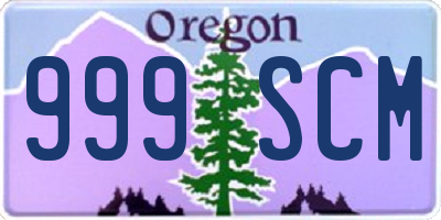 OR license plate 999SCM