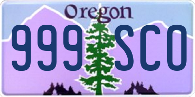 OR license plate 999SCO