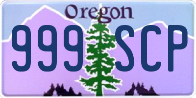 OR license plate 999SCP