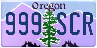 OR license plate 999SCR