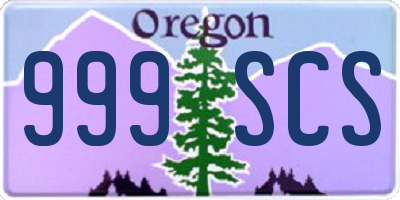 OR license plate 999SCS