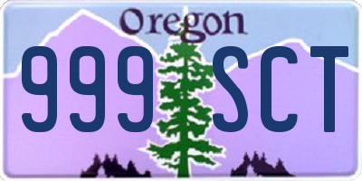 OR license plate 999SCT