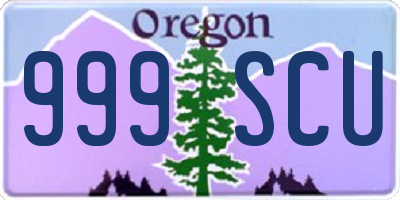 OR license plate 999SCU