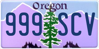 OR license plate 999SCV