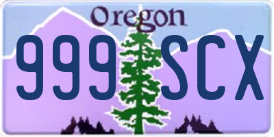 OR license plate 999SCX