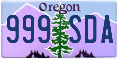 OR license plate 999SDA