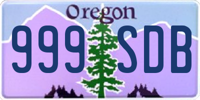 OR license plate 999SDB