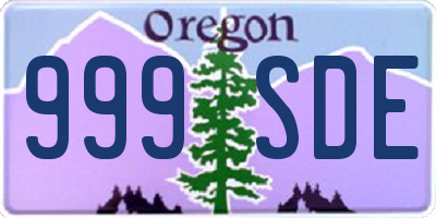 OR license plate 999SDE