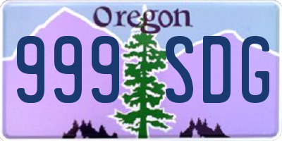 OR license plate 999SDG