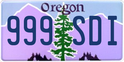 OR license plate 999SDI