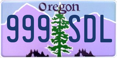 OR license plate 999SDL