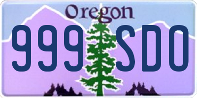 OR license plate 999SDO