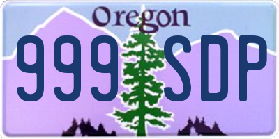 OR license plate 999SDP