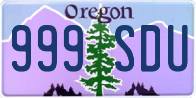 OR license plate 999SDU