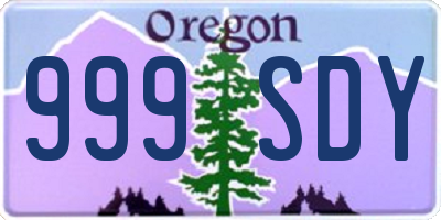 OR license plate 999SDY