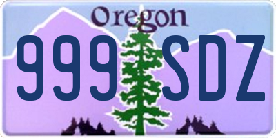 OR license plate 999SDZ