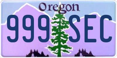 OR license plate 999SEC