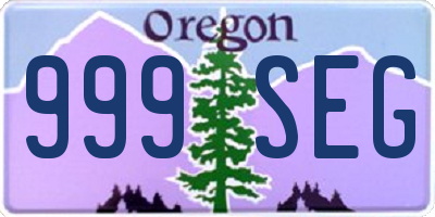 OR license plate 999SEG