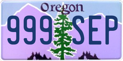 OR license plate 999SEP