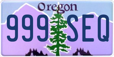 OR license plate 999SEQ