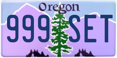 OR license plate 999SET
