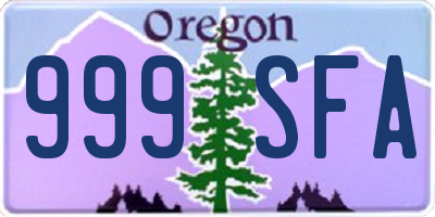 OR license plate 999SFA