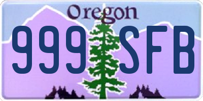 OR license plate 999SFB