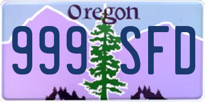 OR license plate 999SFD