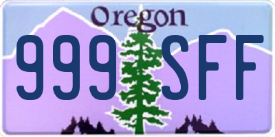 OR license plate 999SFF