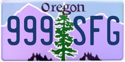 OR license plate 999SFG