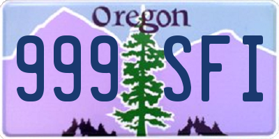 OR license plate 999SFI