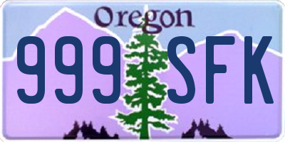 OR license plate 999SFK