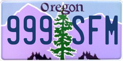 OR license plate 999SFM