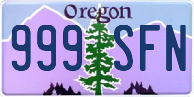 OR license plate 999SFN