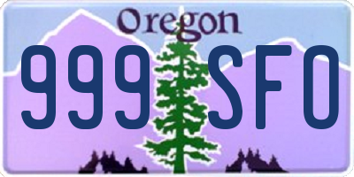 OR license plate 999SFO