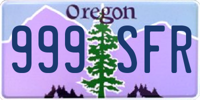 OR license plate 999SFR