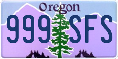 OR license plate 999SFS