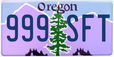 OR license plate 999SFT