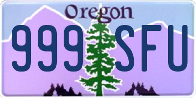 OR license plate 999SFU