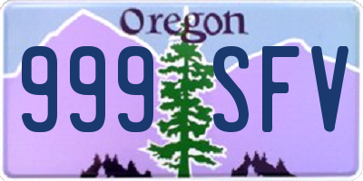 OR license plate 999SFV