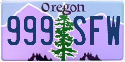 OR license plate 999SFW