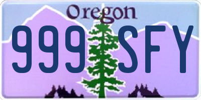 OR license plate 999SFY